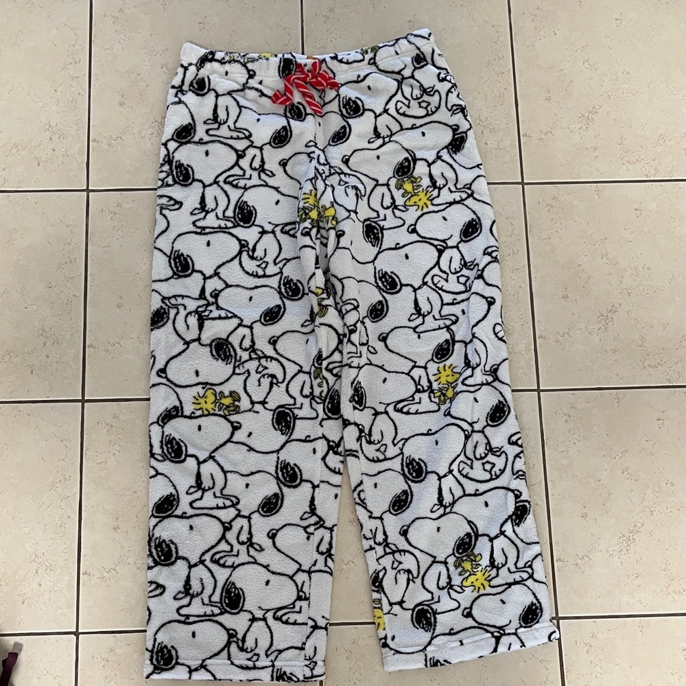 Peanuts Snoopy Pajama Bottoms - White, Black, and Yellow